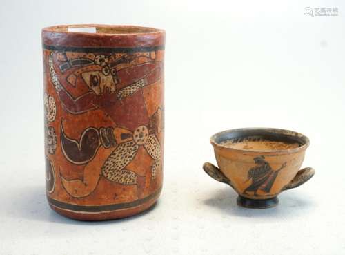 Schwarzfigurige Schale Griechenland und Mixtekische Vase