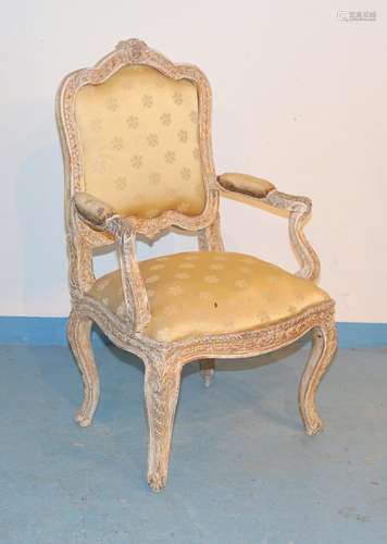 Barockes Fauteuil Eiche gekaelkt