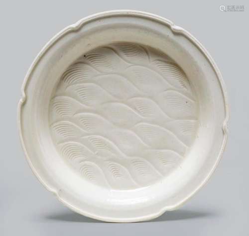 A VERY RARE CHINESE DING FOLIATE RIMMED DISH, NORTHERN SONG ...