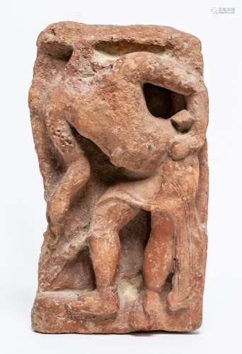 AN INDIAN TERRACOTTA RELIEF TILE OF A MONKEY, GUPTA PERIOD, ...