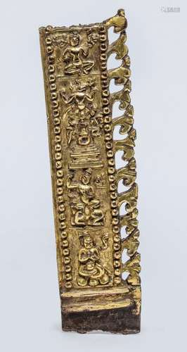 AN INDIAN GILT BRONZE FRAGMENT, PALA PERIOD, 10TH-11TH CENTU...