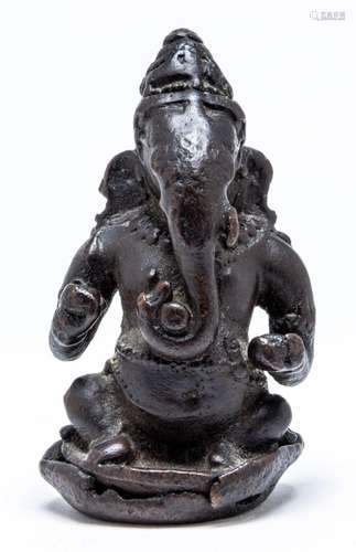 AN INDIAN BRONZE FIGURE OF A GANESHA, 13TH/15TH CENTURY 7.6c...