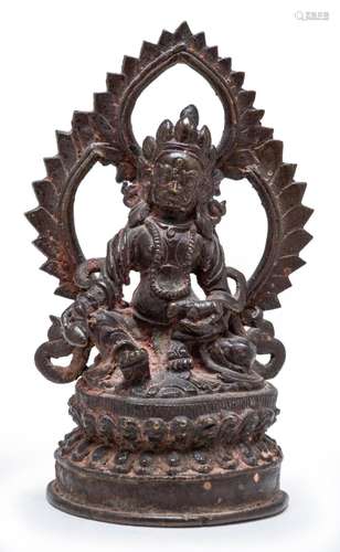 A TIBETAN BRONZE FIGURE OF SEATED JAMBAHLA, 19TH CENTURY 11c...