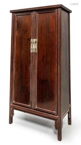 A CHINESE HONGMU ROUND-CORNER TAPERED CABINET 195.4x94.5x51c...