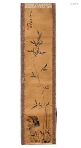 ATTRIBUTED TO PU RU (1896-1963) 100x20.2cm