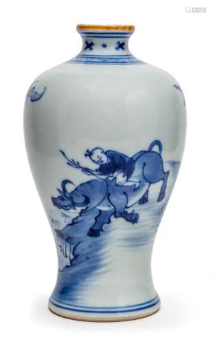 A CHINESE BLUE AND WHITE MEIPING VASE, KANGXI PERIOD (1661-1...