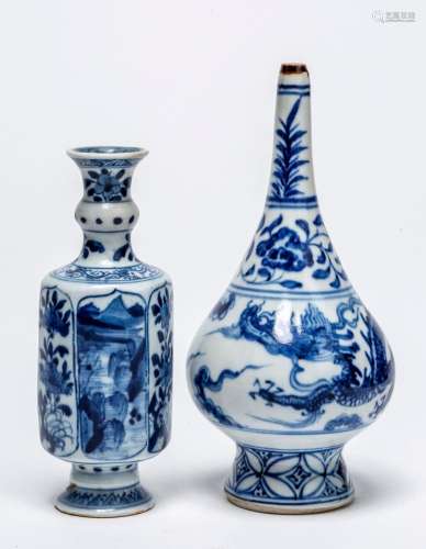 TWO CHINESE BLUE AND WHITE VASES, MING DYNASTY, 16TH-17TH CE...
