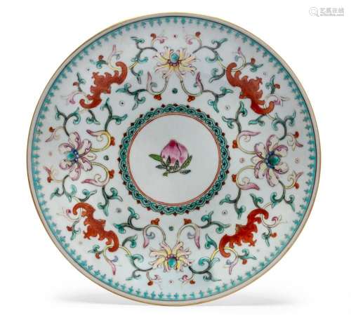 A CHINESE FAMILLE-ROSE DISH, QIANLONG MARK AND PERIOD (1736-...