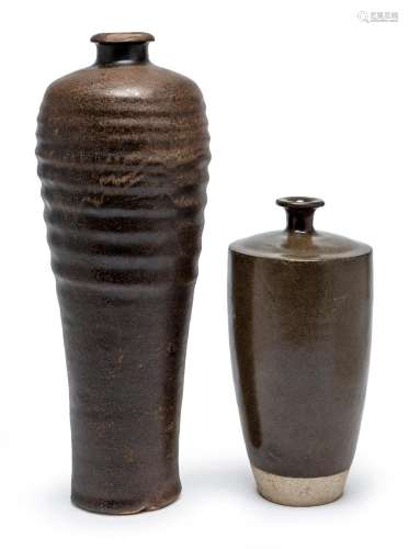 TWO CHINESE DARK-GLAZED MEIPING VASES, SONG DYNASTY (960-112...