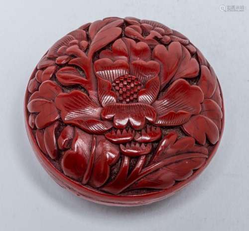A CHINESE BRONZE CINNABAR LACQUER BOX AND COVER_QING DYNASTY...