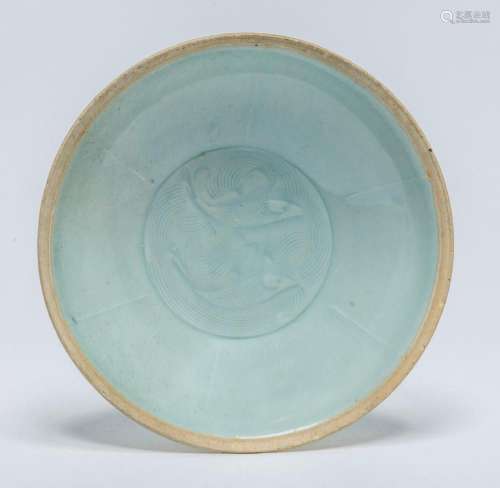 A CHINESE QINGBAI CARVED \"DOUBLE FISH\" BOWL, SOU...