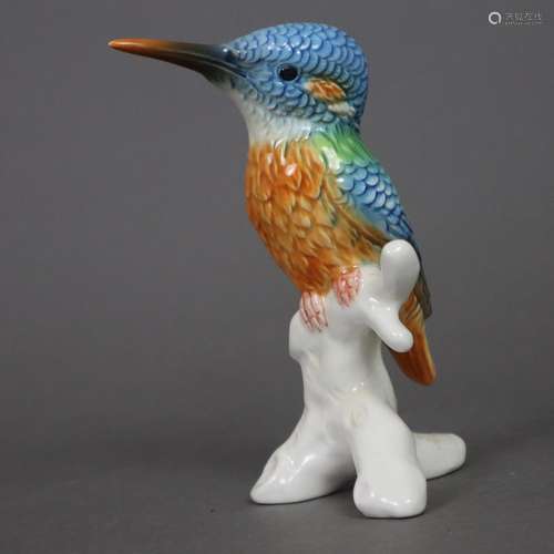 Figur "Eisvogel auf Ast" - Goebel, Keramik, polych...