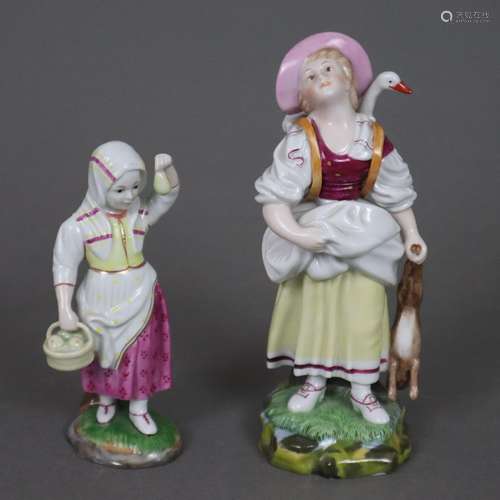 Zwei Porzellanfiguren - Hoechst, 20. Jh., Porzellan, po