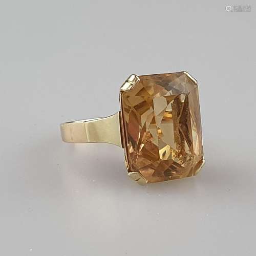 Citrinring - Gelbgold 585/000(14K), innen gestempelt, a