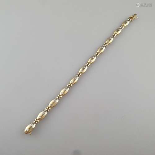 Bicolor-Diamantarmband - Gelb-/Weißgold 585/000 (14 K)