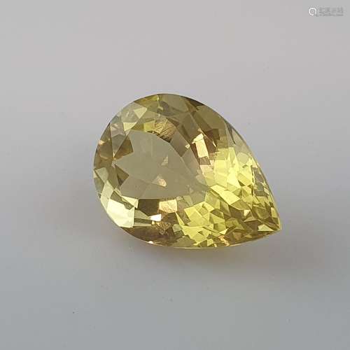 Loser Citrin - 51,79 ct., Tropfen-/Brioletschliff, Maß