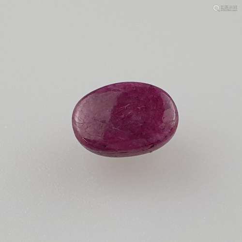 Loser Rubin - ovaler Cabochon von ca.5,75ct, mit ITLGR-