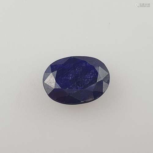 Loser Saphir - dunkelblau, oval facettiert, ca.14,69ct,