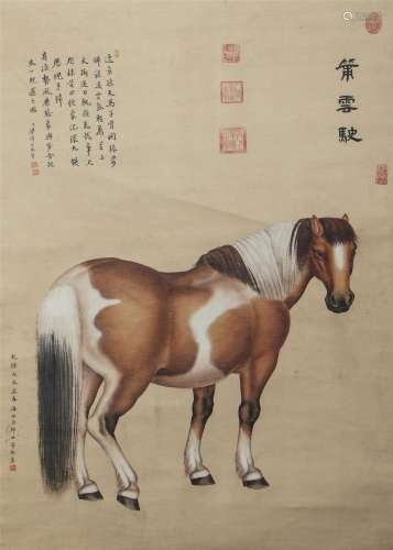 A CHINESE PAINTING OF HORSE