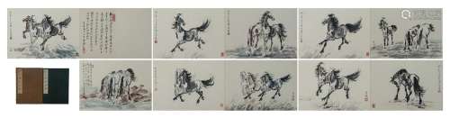 A CHINESE PAINTING ALBUM OF HORSES