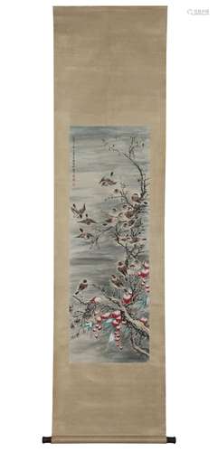 A CHINESE PAINTING OF SPARROWS