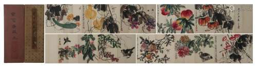 A CHINESE PAINTING ALBUM OF AINAMLS AND PLANTS