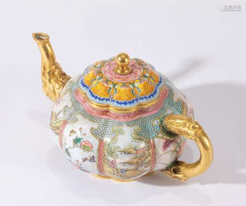 A CHINESE PAINTED-ENAMEL TEAPOT
