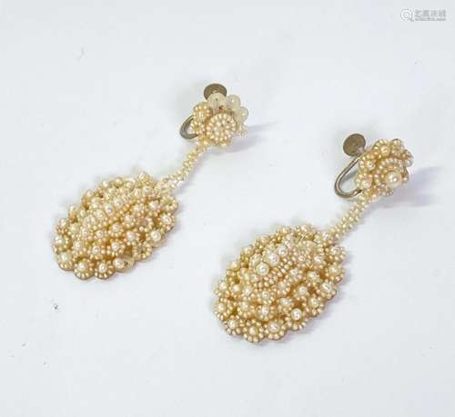 Vintage Seed Pearl Drop Earrings