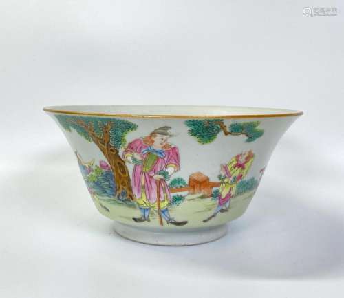 Chinese 18th C European Figure Porcelain Bowl