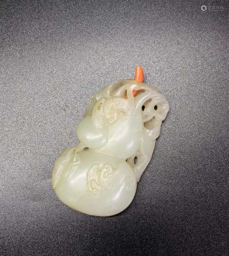 Chinese 18/19 C White Jade Dble Gourd Snuff Bottle