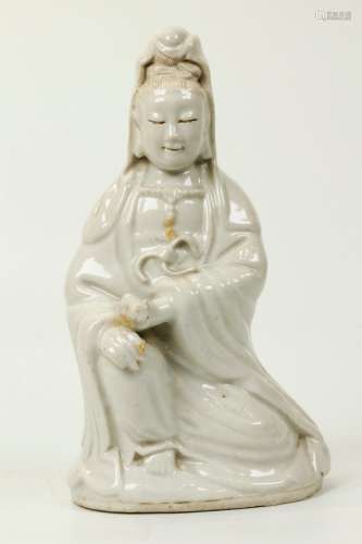 Chinese Blanc de Chine Seated Porcelain Guanyin