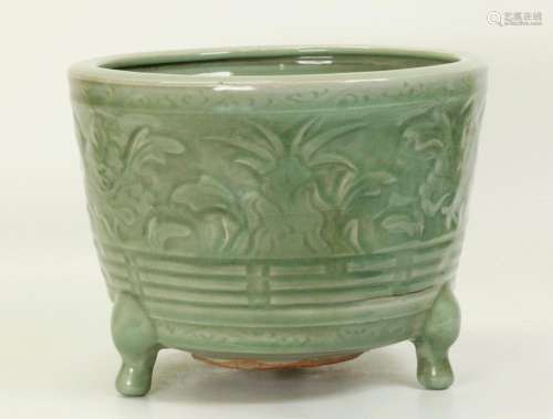 Chinese Longquan Carved Porcelain Incense Burner