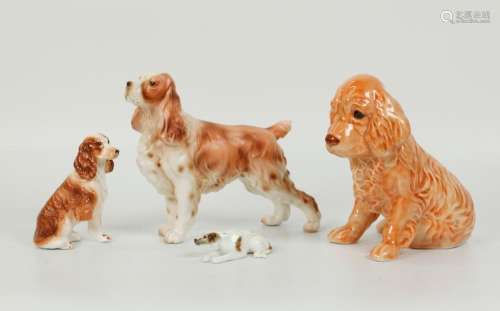 4 English Porcelain Dog Figures