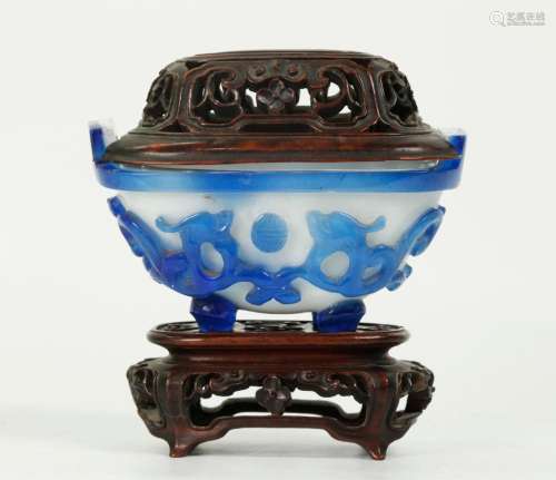 Chinese 18th/19th C Peking Glass Censer/Washer