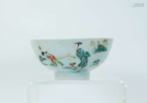 Chinese Famille Verte Enameled Porcelain Bowl