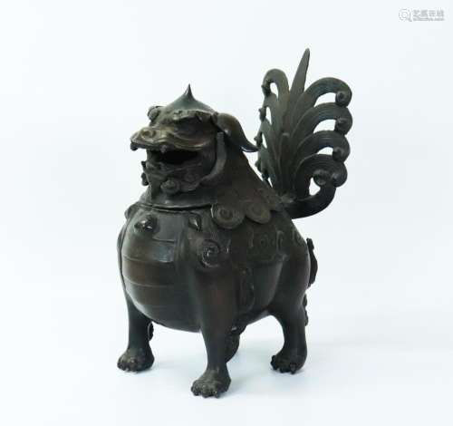 Chinese Bronze Qilin Incense Burner