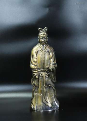 Large Chinese Bronze Standing Figure