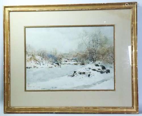 Chen Chi; Central Park in Snow 1958 Ink Painting