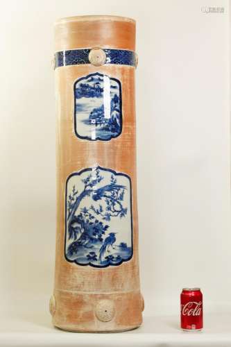 Japanese 17th/18th C Porcelain Samurai Arrow Vase
