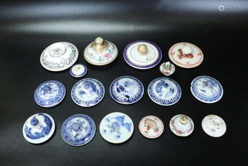 16 Chinese 18/19 C Porcelain Covers 1 Du Paquier