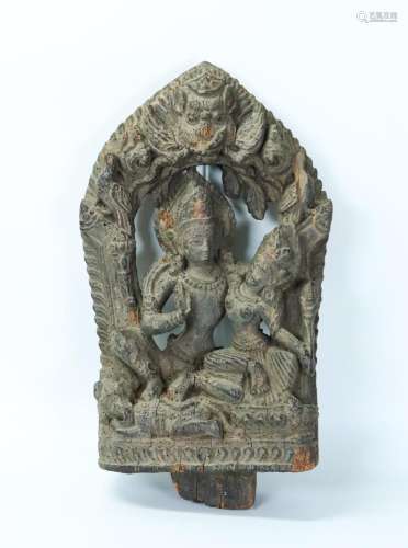 Nepalese Carved Hard Wood Hindu God & Goddess