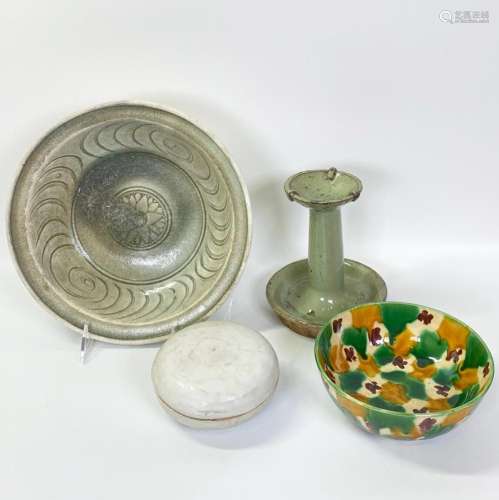 Antique Thai Celadon Chinese Box Lamp Bowl