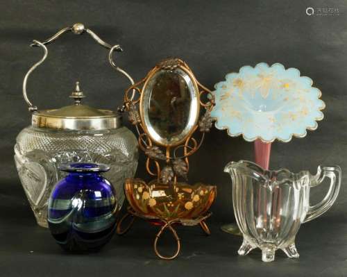 3 - 19th C Victorian Glass, Vide-poche Vase Jar
