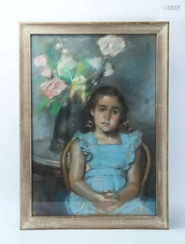 Vito Tomasello; Pastel Portrait Young Girl