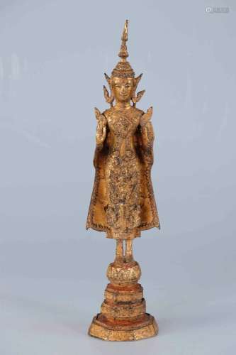 SIAM, Période Rattanakosin, XIXe siècle. Sujet en bronz