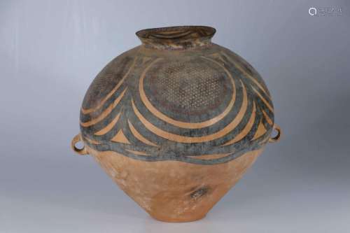 CHINE, Époque néolithique. Vase en terre cuite à panse