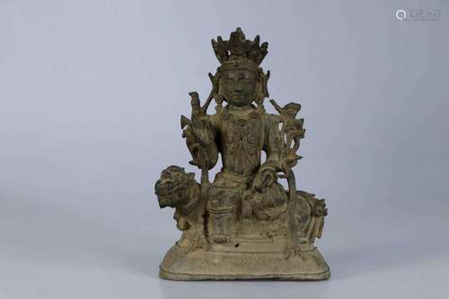 CHINE, Dynastie Ming. Statuette en bronze représentant