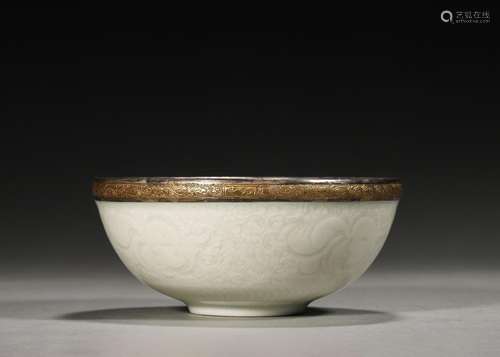 A Ding kiln flower porcelain bowl,Song Dynasty,China