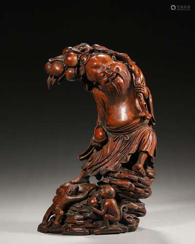 A bamboo carved figure ornament,Qing Dynasty,China