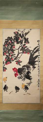 A Chinese flower-and-plant painting, Qi Baishi mark